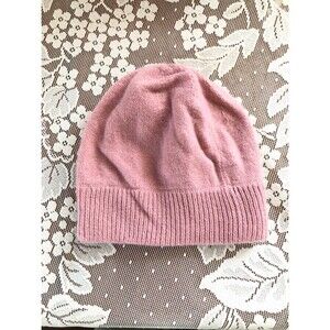 A New Day 100% Pure Cashmere Plain Knit Beanie in Pink, Womens One Size